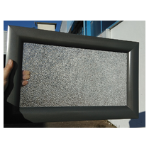 Hublot rectangulaire 511x321 mm  RAL7016 ext 1 vitre transparente + 1 vitre opaque IMEPSA