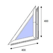 Hublot triangulaire PVC blanc  2 vitres transparentes IMEPSA