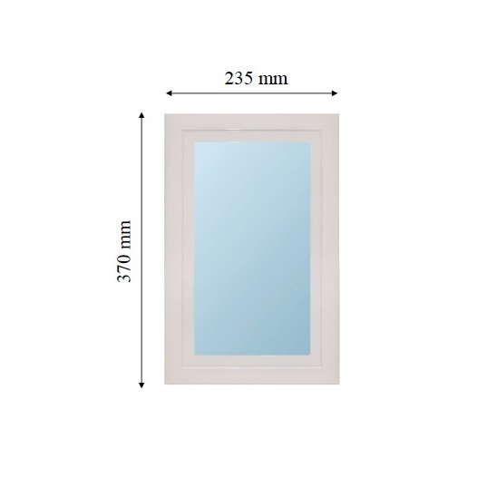 Hublot rectangulaire blanc Chrome vitre au choix 490 x 324 mm